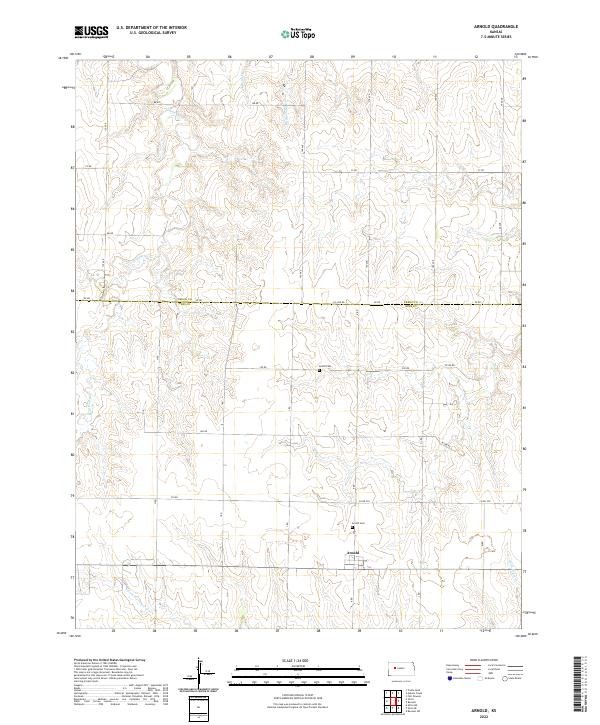 US Topo 7.5-minute map for Arnold KS
