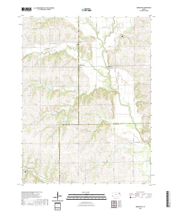 US Topo 7.5-minute map for Arrington KS