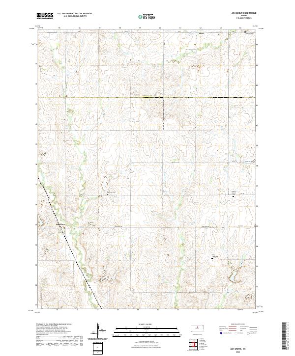 US Topo 7.5-minute map for Ash Grove KS