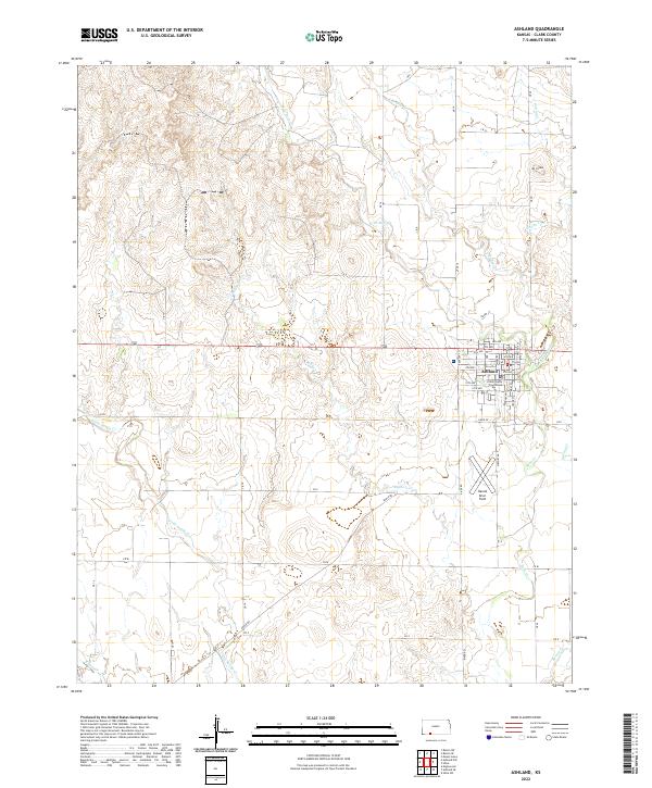US Topo 7.5-minute map for Ashland KS