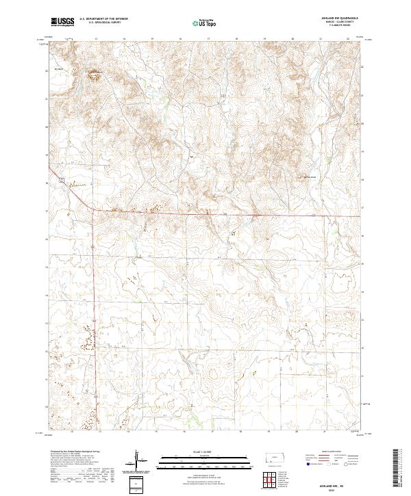 US Topo 7.5-minute map for Ashland NW KS