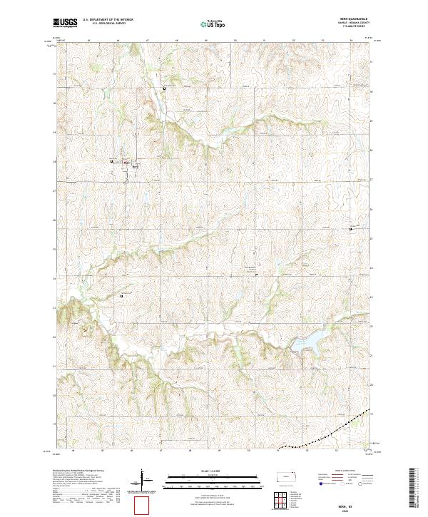 US Topo 7.5-minute map for Bern KS – American Map Store