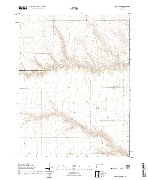 US Topo 7.5-minute map for Beulah Cemetery KS