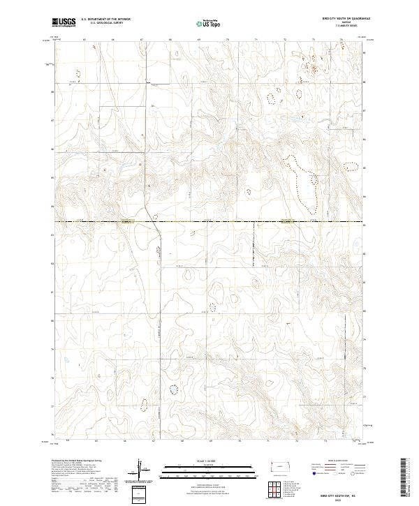 US Topo 7.5-minute map for Bird City South SW KS