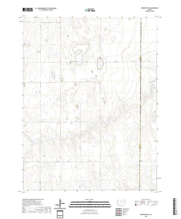 US Topo 7.5-minute map for Brewster NW KS