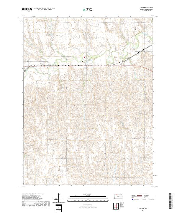 US Topo 7.5-minute map for Calvert KS – American Map Store