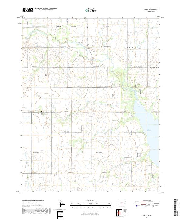 Castleton Reno County Kansas US Topo 7.5-minute map for Castleton KS – American Map Store