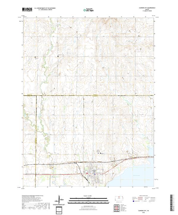 US Topo 7.5-minute map for Cawker City KS