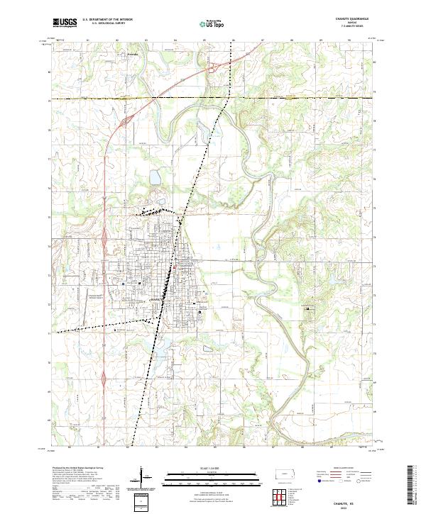 US Topo 7.5-minute map for Chanute KS