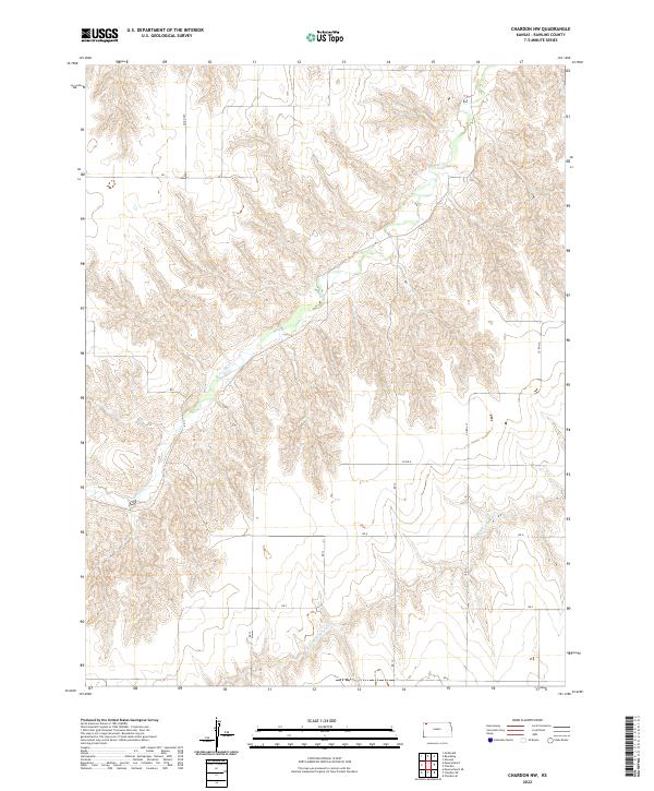 US Topo 7.5-minute map for Chardon NW KS – American Map Store