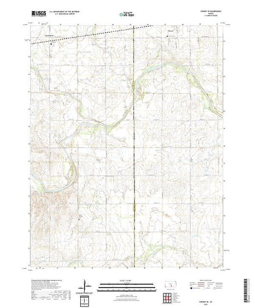 US Topo 7.5-minute map for Cheney SE KS – American Map Store