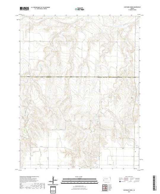 US Topo 7.5-minute map for Cheyenne Creek KS – American Map Store