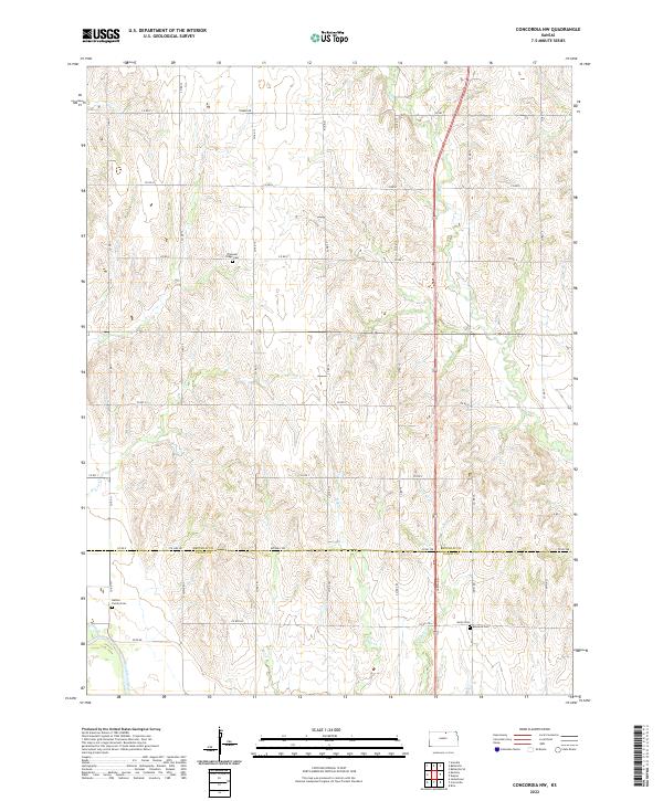 US Topo 7.5-minute map for Concordia NW KS