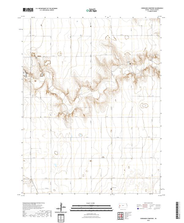 US Topo 7.5-minute map for Coronado Cemetery KS