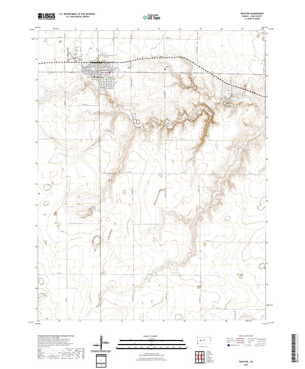 US Topo 7.5-minute map for Dighton KS
