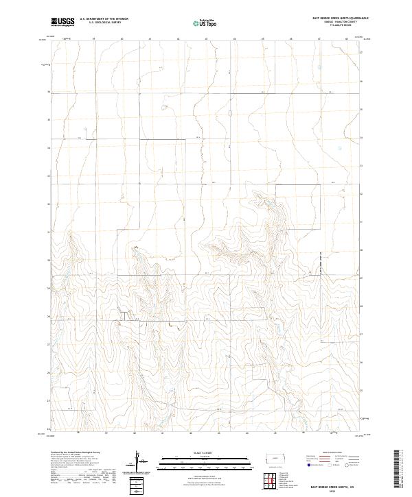 US Topo 7.5-minute map for East Bridge Creek North KS
