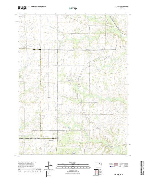 US Topo 7.5-minute map for Fort Riley NE KS – American Map Store