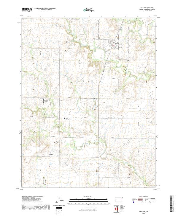 US Topo 7.5-minute map for Hamilton KS