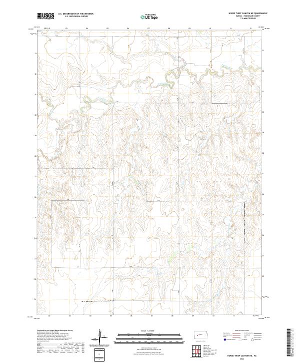 US Topo 7.5-minute map for Horse Thief Canyon NE KS