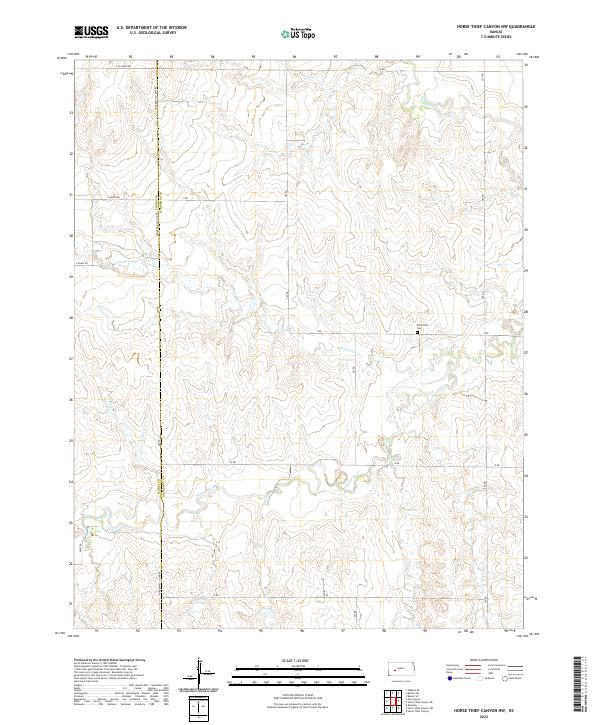 US Topo 7.5-minute map for Horse Thief Canyon NW KS