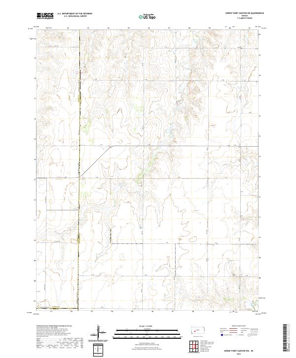 US Topo 7.5-minute map for Horse Thief Canyon SW KS
