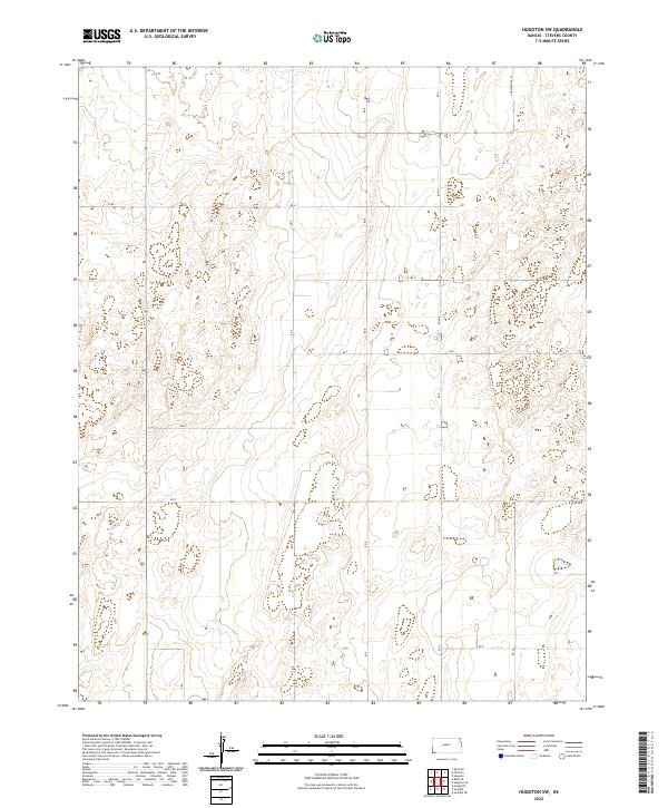 US Topo 7.5-minute map for Hugoton SW KS – American Map Store