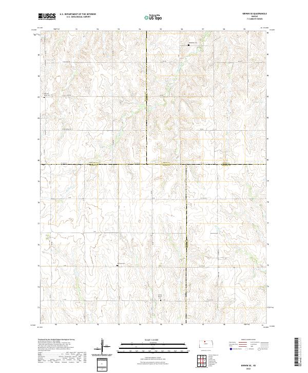 US Topo 7.5-minute map for Kirwin SE KS