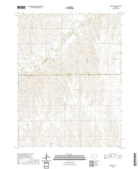 US Topo 7.5-minute map for Kirwin SW KS – American Map Store