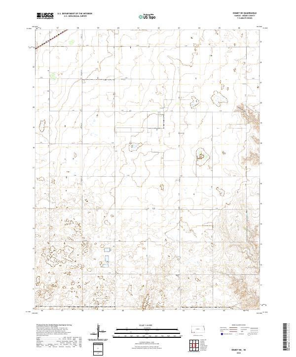 US Topo 7.5-minute map for Kismet NE KS
