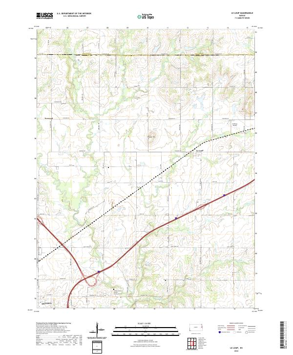 US Topo 7.5-minute map for Le Loup KS