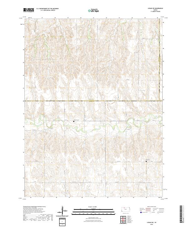 US Topo 7.5-minute map for Logan SW KS