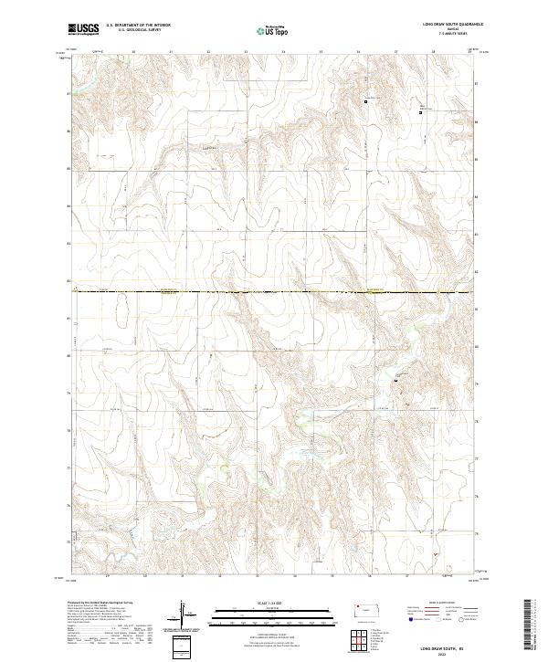 US Topo 7.5-minute map for Long Draw South KS