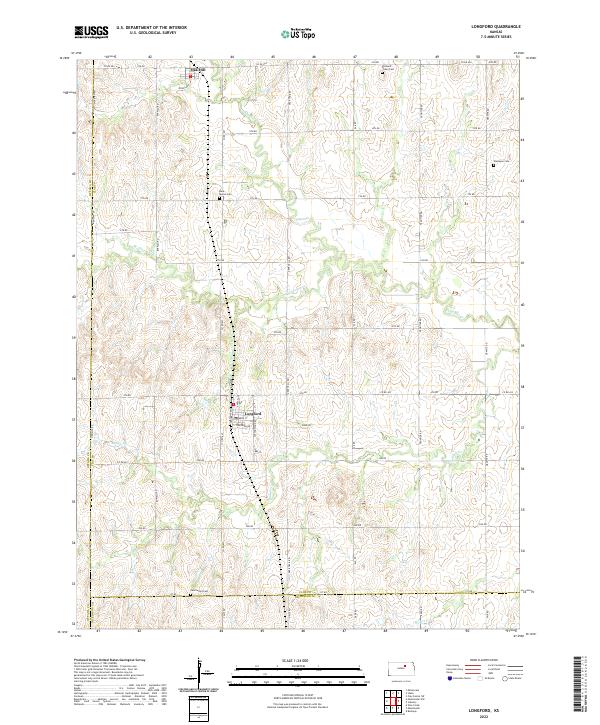 US Topo 7.5-minute map for Longford KS