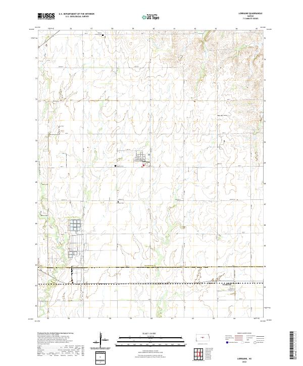 US Topo 7.5-minute map for Lorraine KS