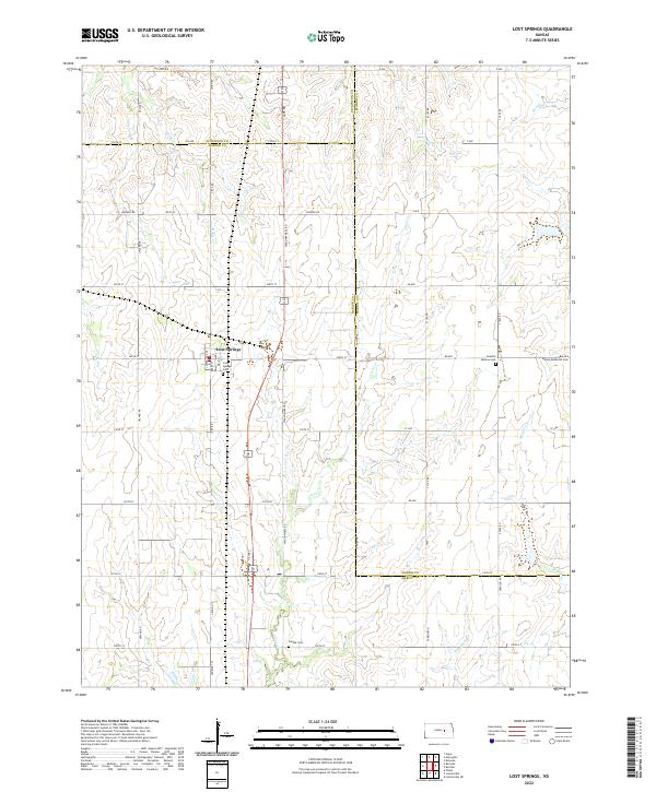 US Topo 7.5-minute map for Lost Springs KS