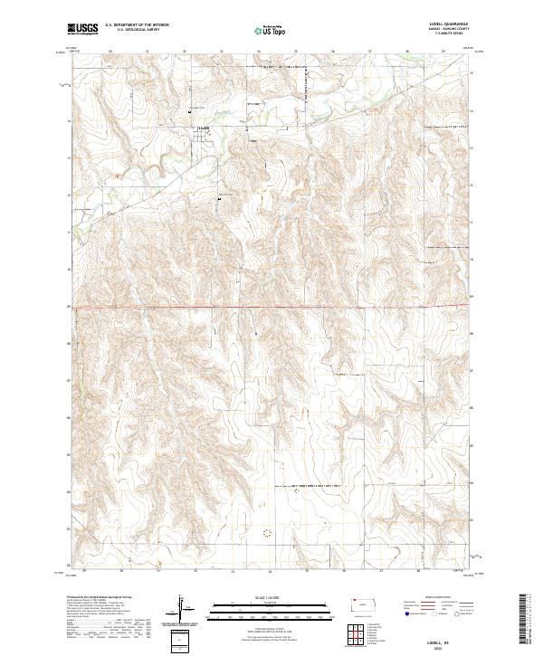 US Topo 7.5-minute map for Ludell KS