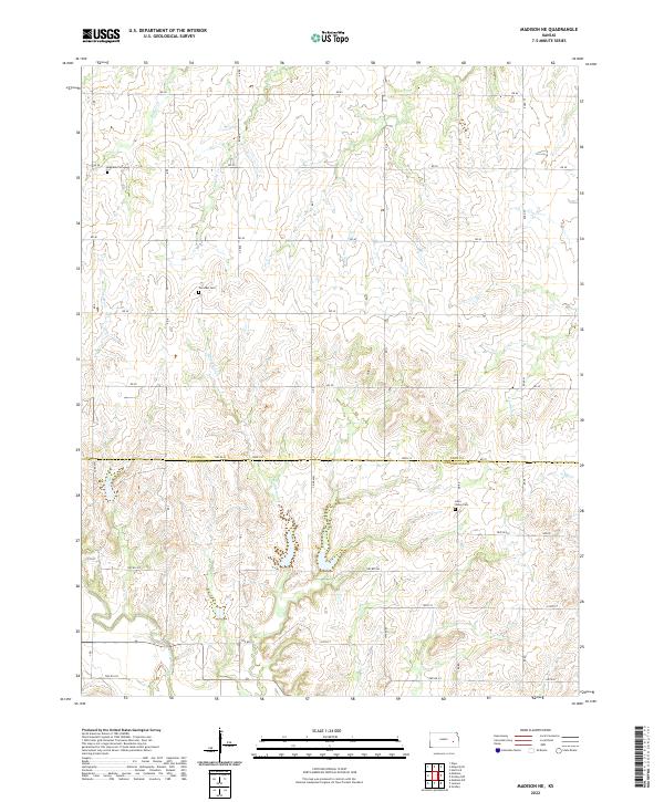 US Topo 7.5-minute map for Madison NE KS – American Map Store
