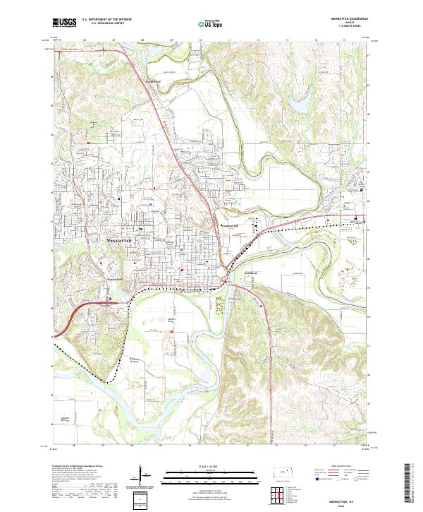 US Topo 7.5-minute map for Manhattan KS