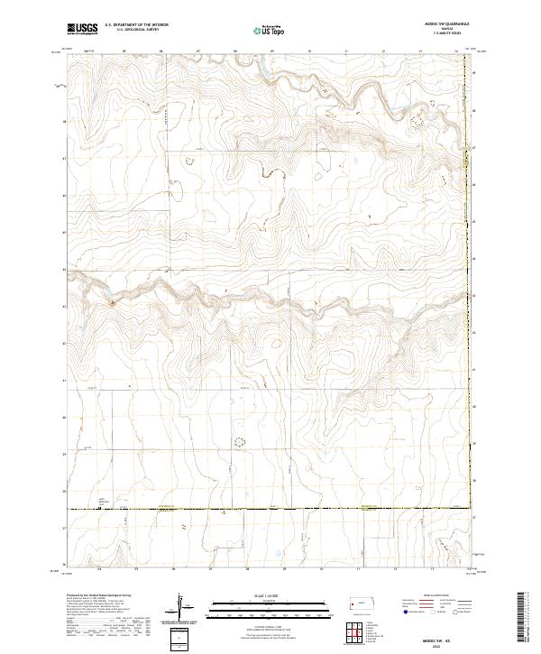 Map For Modoc US Topo 7.5-minute map for Modoc SW KS – American Map Store