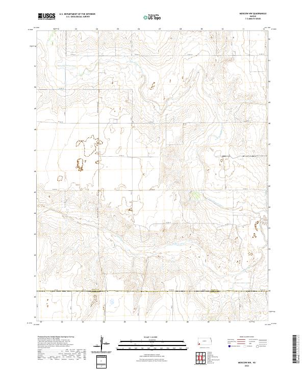 US Topo 7.5-minute map for Moscow NW KS – American Map Store