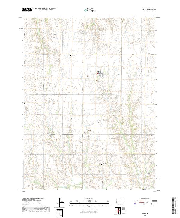 US Topo 7.5-minute map for Narka KS