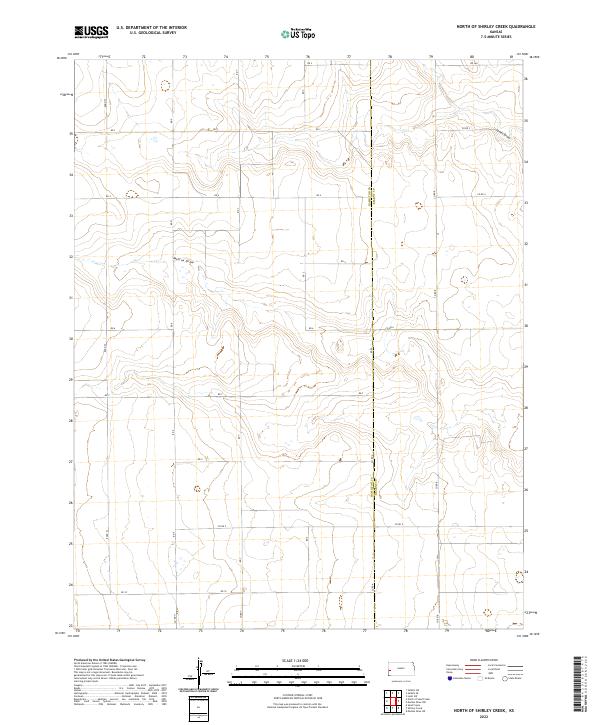 US Topo 7.5-minute map for North of Shirley Creek KS