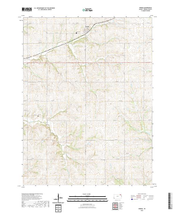US Topo 7.5-minute map for Oneida KS – American Map Store