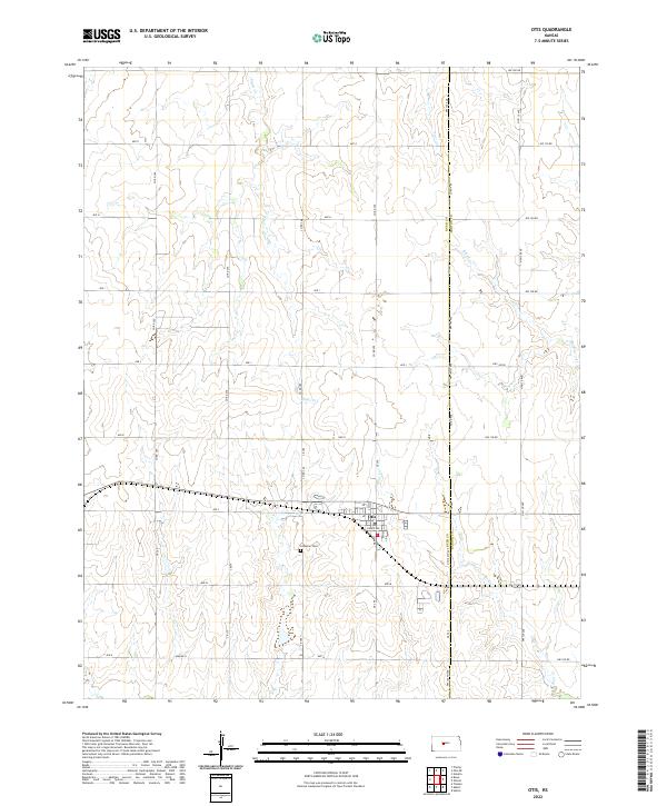 US Topo 7.5-minute map for Otis KS