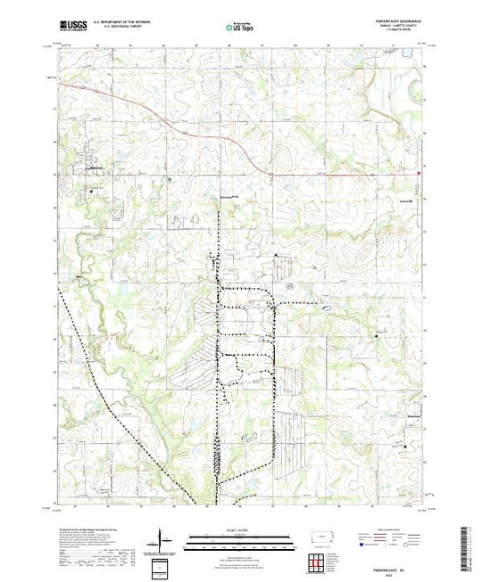 US Topo 7.5-minute map for Parsons East KS – American Map Store