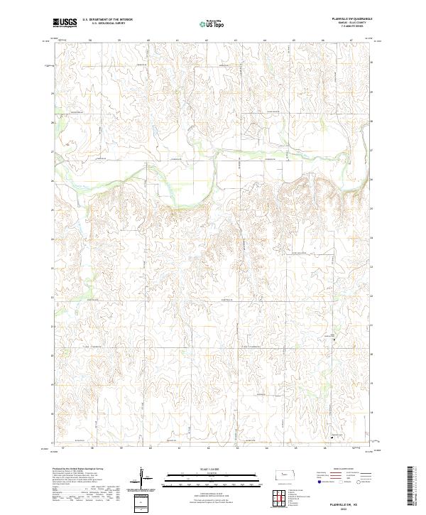 US Topo 7.5-minute map for Plainville SW KS