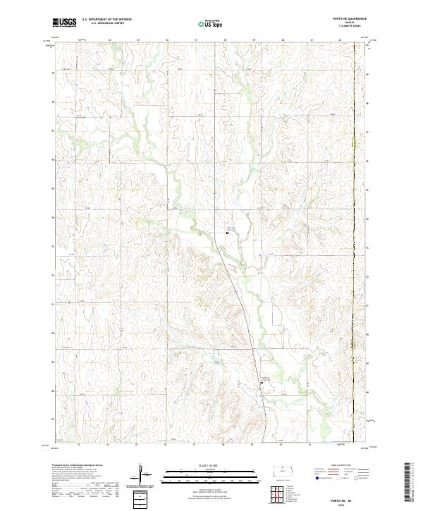 US Topo 7.5-minute map for Portis NE KS