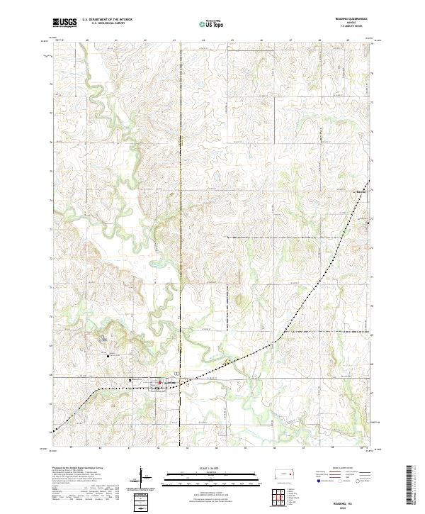 US Topo 7.5-minute map for Reading KS