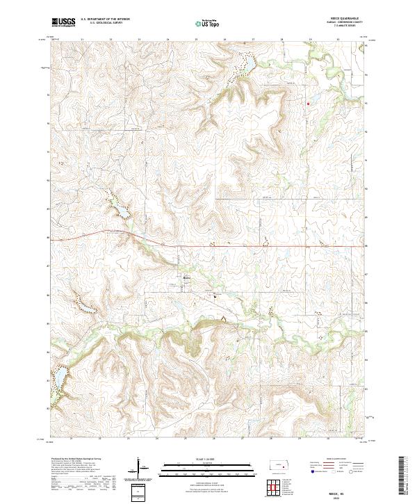 Basic Map Reece US Topo 7.5-minute map for Reece KS – American Map Store