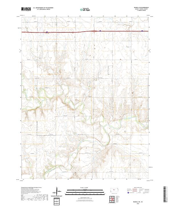 Russell Mn Map US Topo 7.5-minute map for Russell SW KS – American Map Store